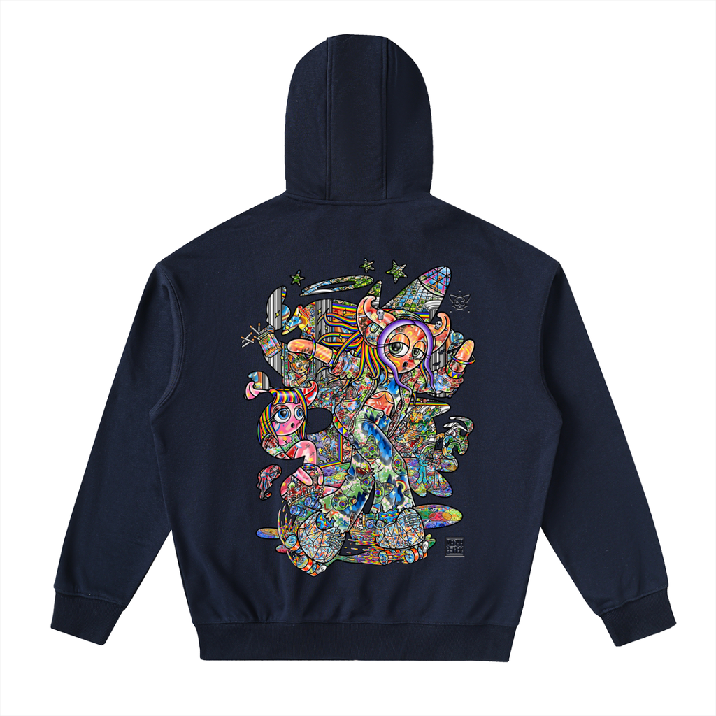 Rolling Into Newfound Grace - Drop-Shoulder Zip Up Hoodie