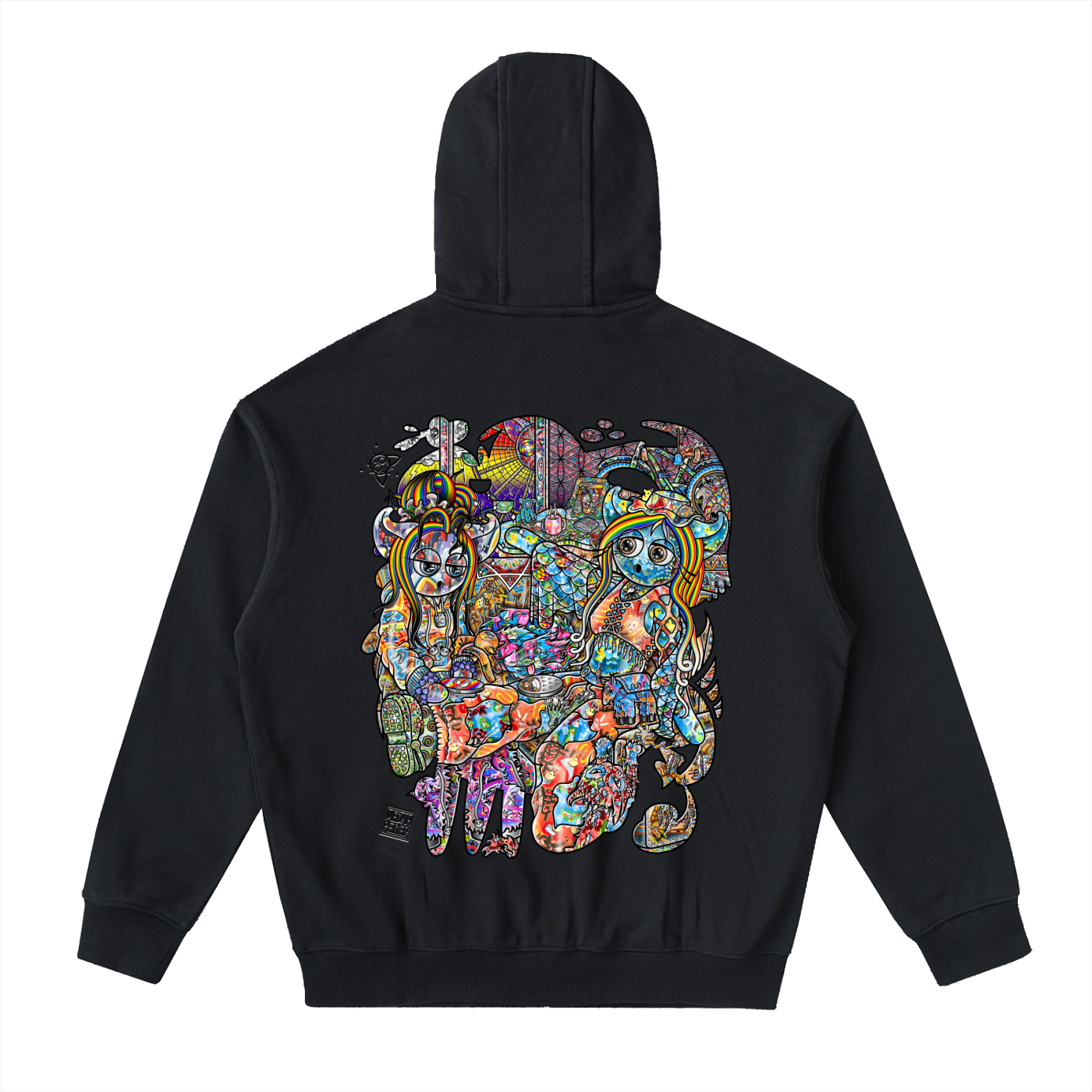 Feeling Ubiquitously Cyclical Karma - Drop-Shoulder Zip Up Hoodie