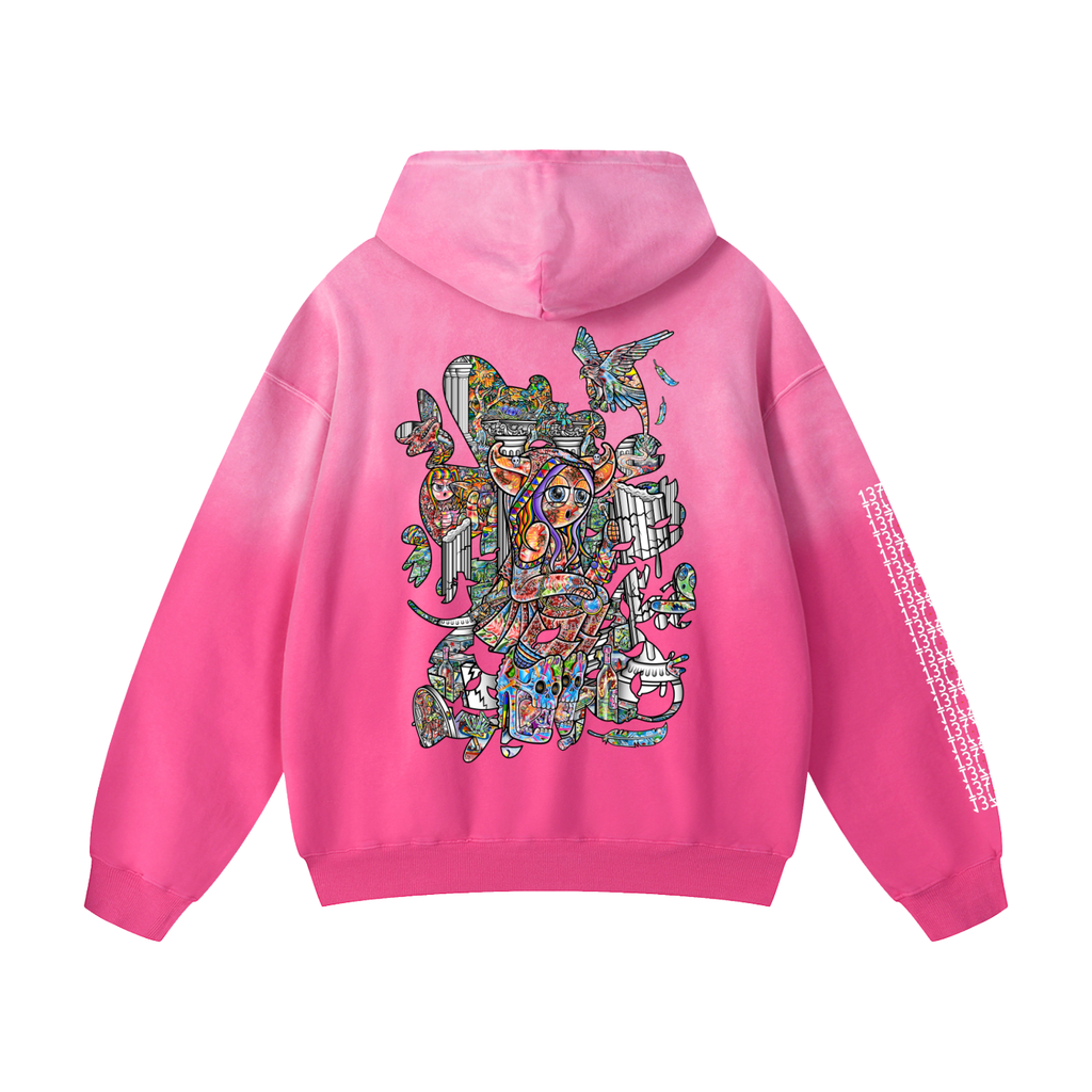 Pois In Ruins - Heavyweight Sunfade Oversized Hoodie