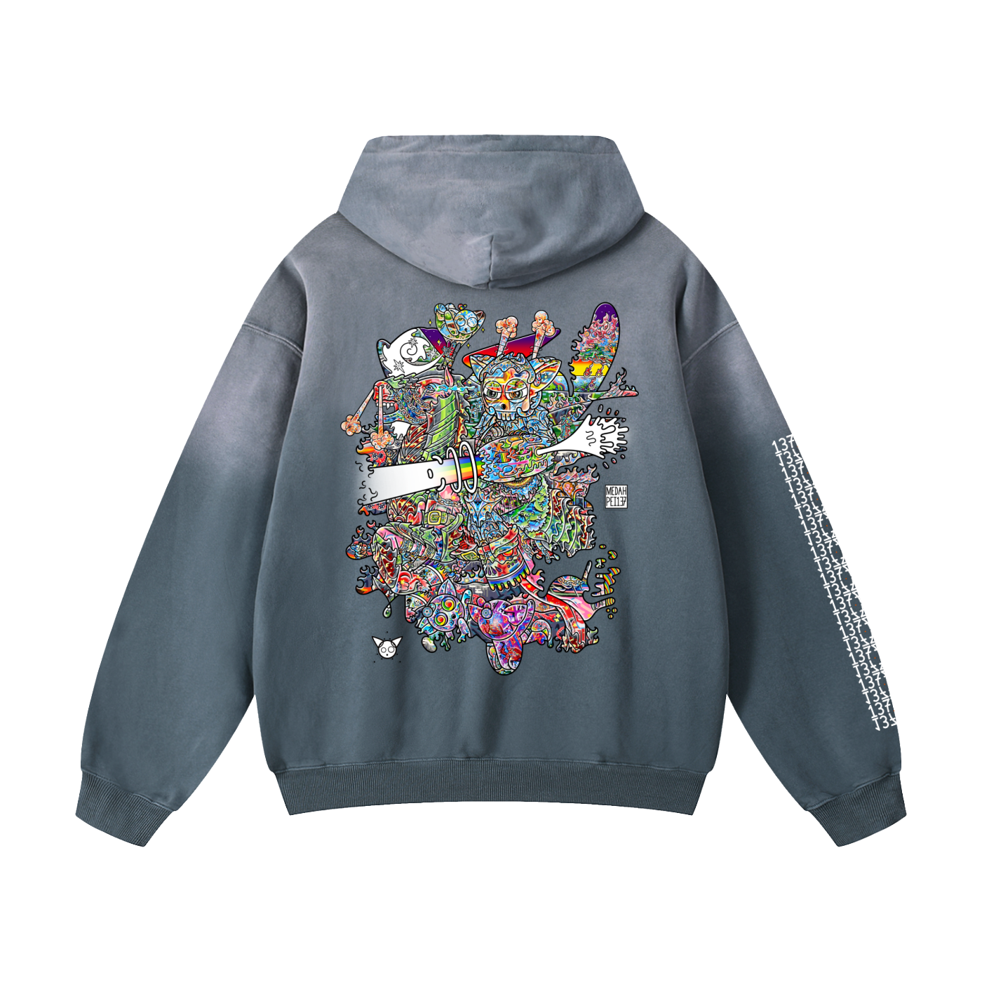 Non-Friendly Trolls - Heavyweight Sunfade Oversized Hoodie
