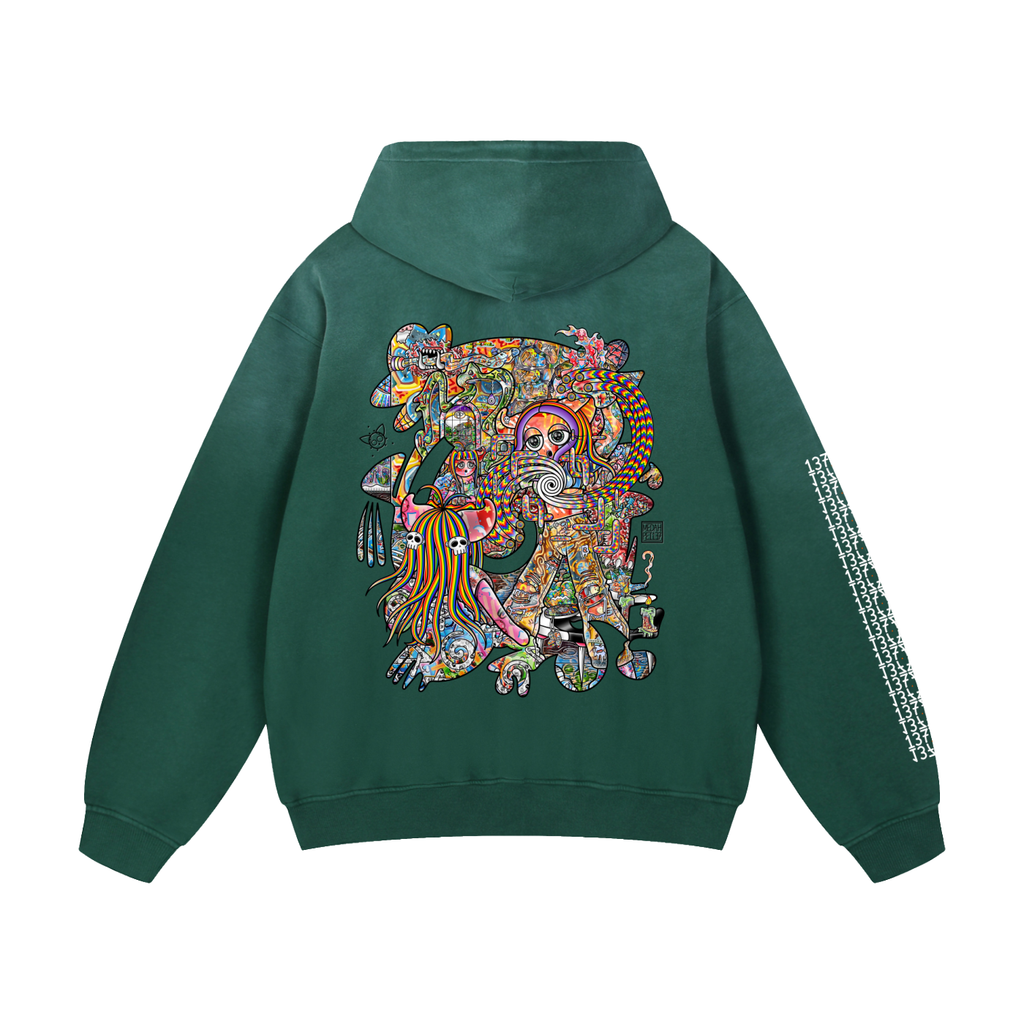 Light Enjoys Darkness - Heavyweight Sunfade Oversized Hoodie
