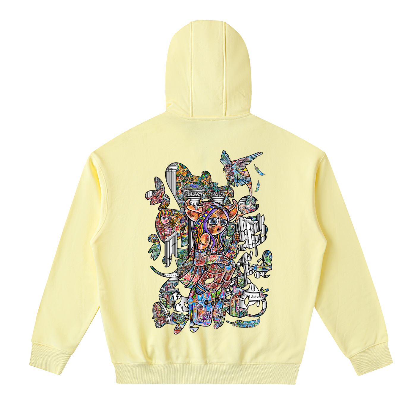 Pois In Ruins - Drop-Shoulder Zip Up Hoodie