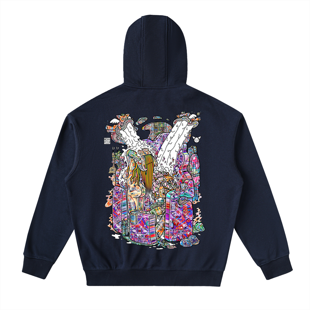 Shower Time - Drop-Shoulder Zip Up Hoodie