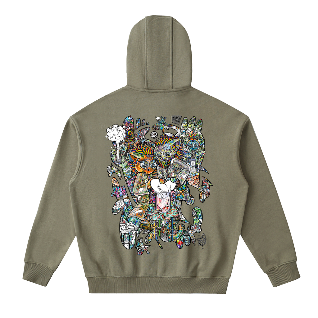 Combination Chatter- Drop-Shoulder Zip Up Hoodie