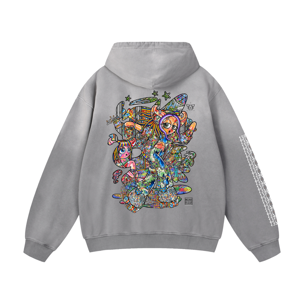 Rolling Into Newfound Grace - Heavyweight Sunfade Oversized Hoodie