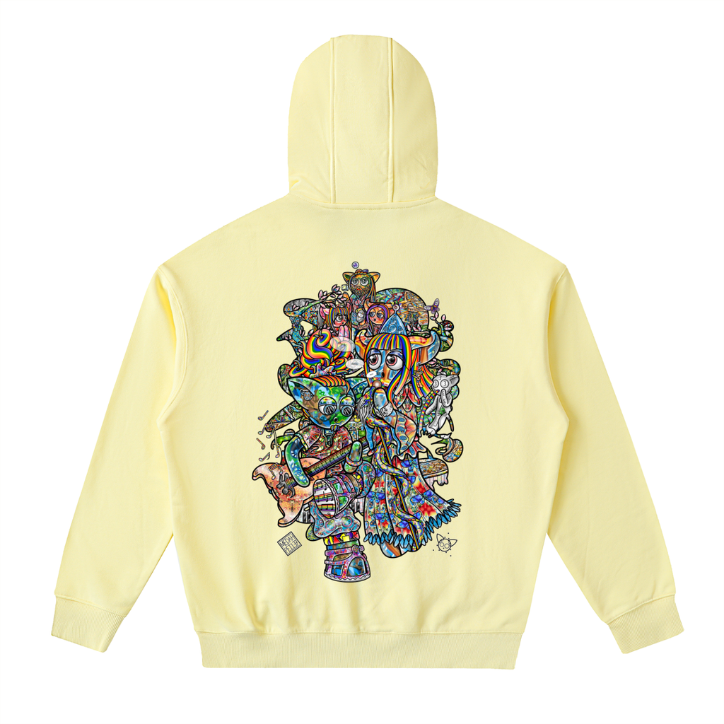 Materializing Our Essence - Drop-Shoulder Zip Up Hoodie