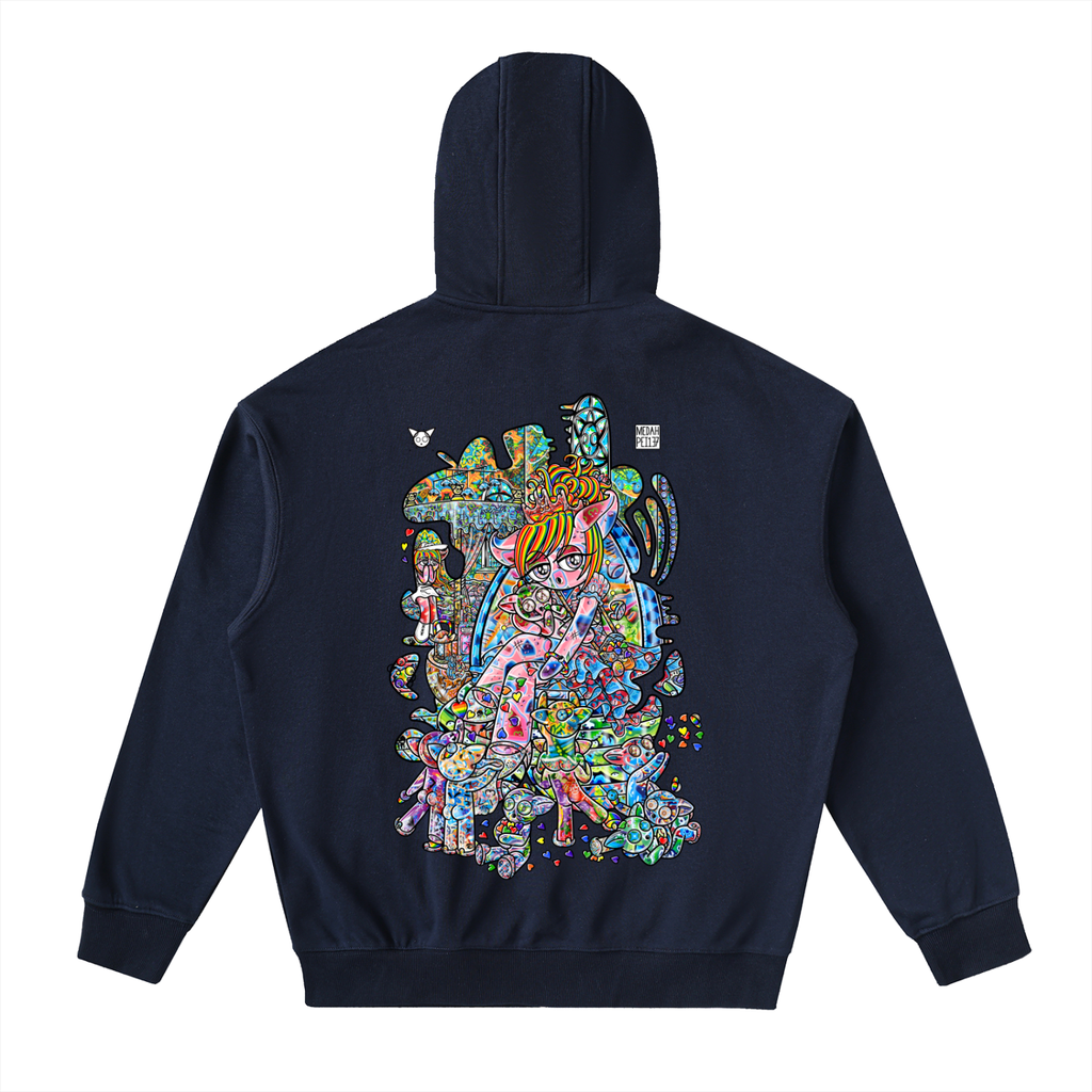 Sharing Is Caring - Drop-Shoulder Zip Up Hoodie