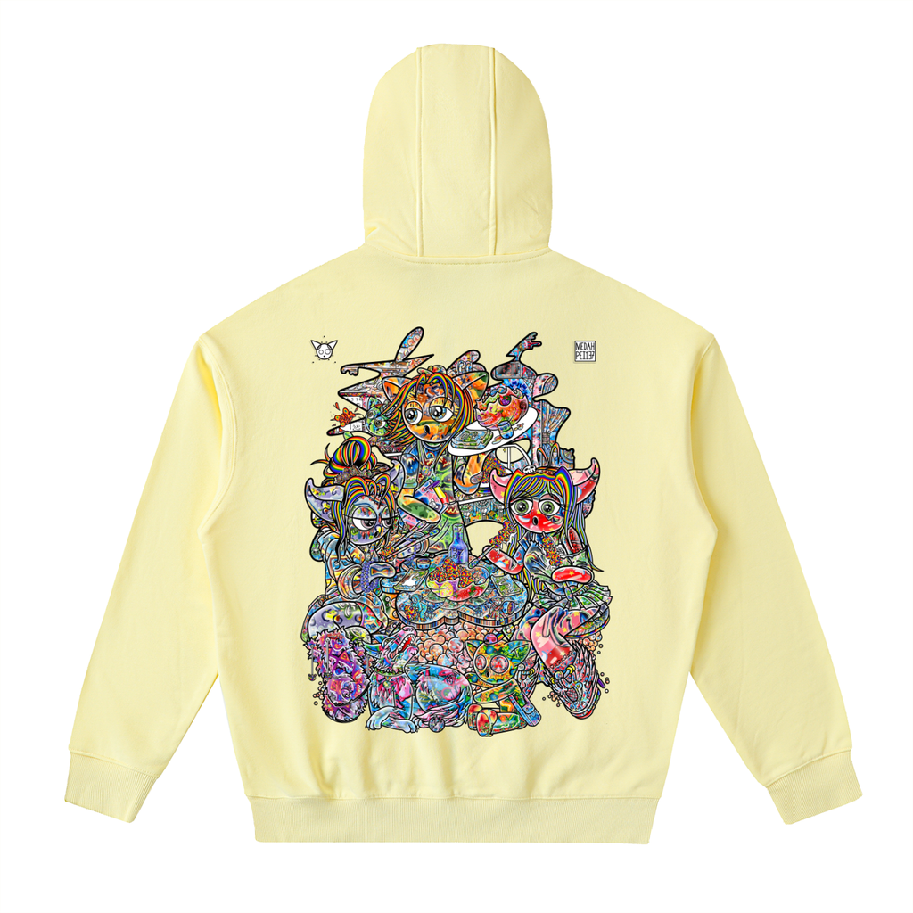 Making The Rounds - Drop-Shoulder Zip Up Hoodie