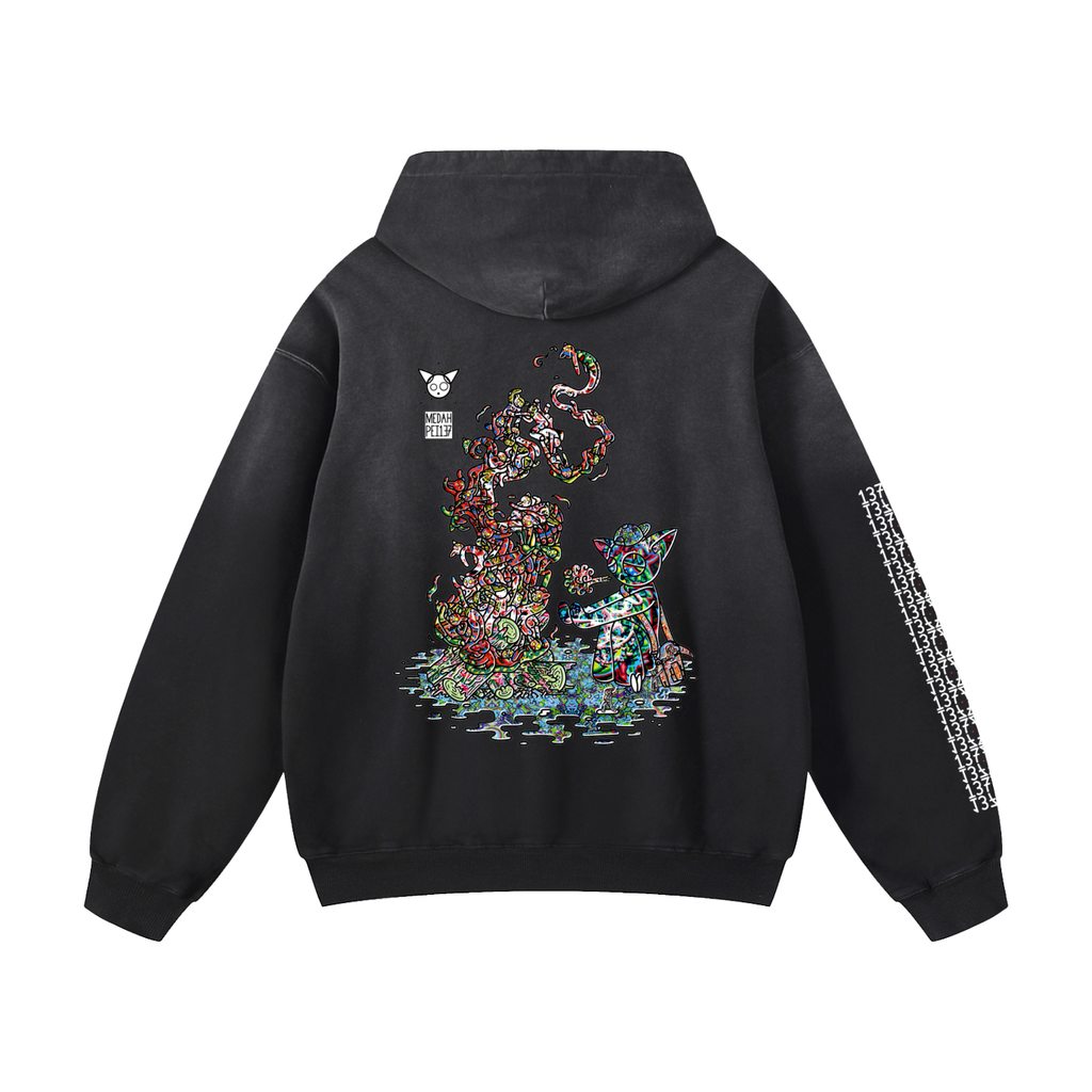 Warming The Gods - Heavyweight Sunfade Oversized Hoodie