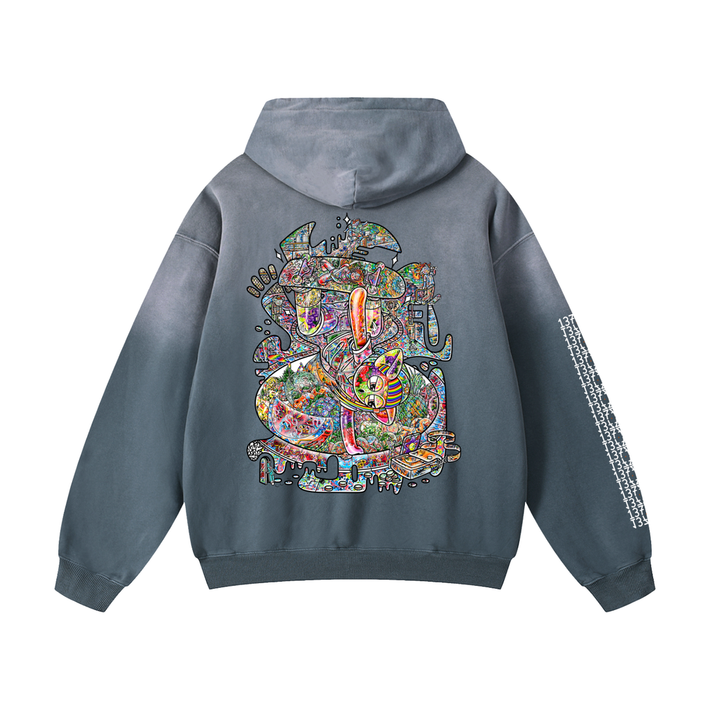 Attention Grabber - Heavyweight Sunfade Oversized Hoodie