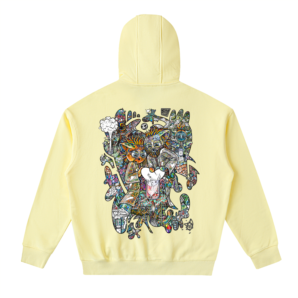 Combination Chatter- Drop-Shoulder Zip Up Hoodie