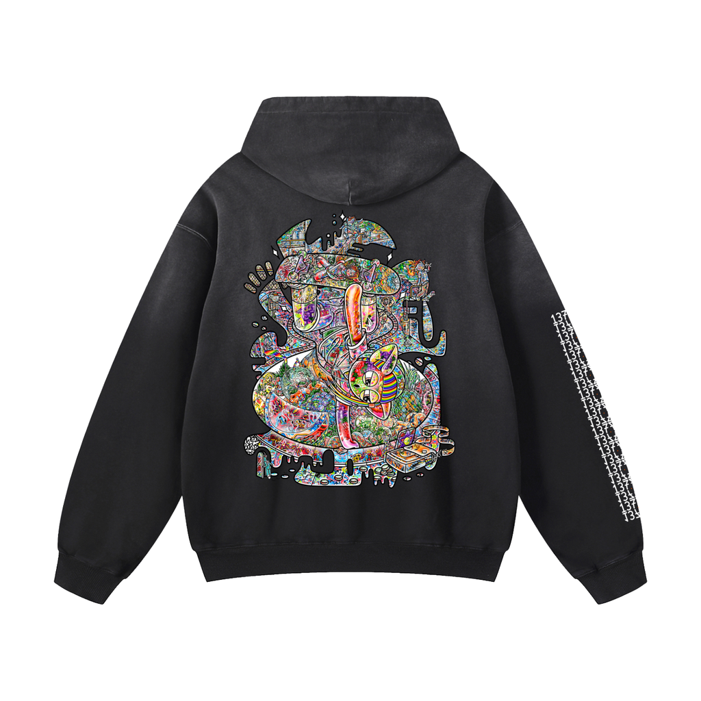 Attention Grabber - Heavyweight Sunfade Oversized Hoodie