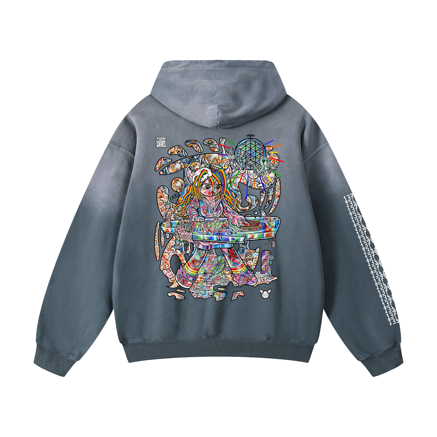 Pushing Buttons - Heavyweight Sunfade Oversized Hoodie