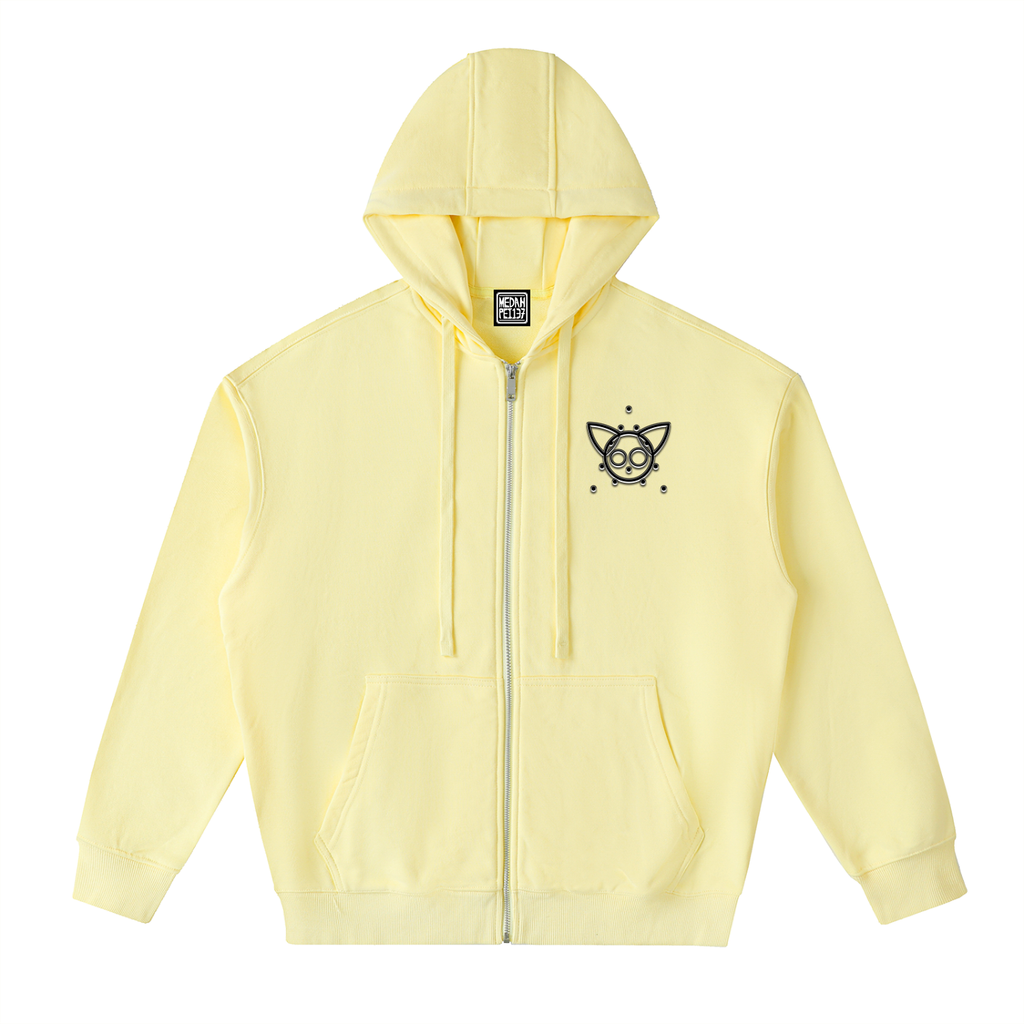 The Happy Circle - Drop-Shoulder Zip Up Hoodie