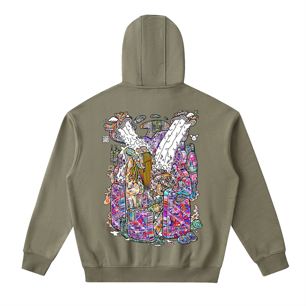 Shower Time - Drop-Shoulder Zip Up Hoodie