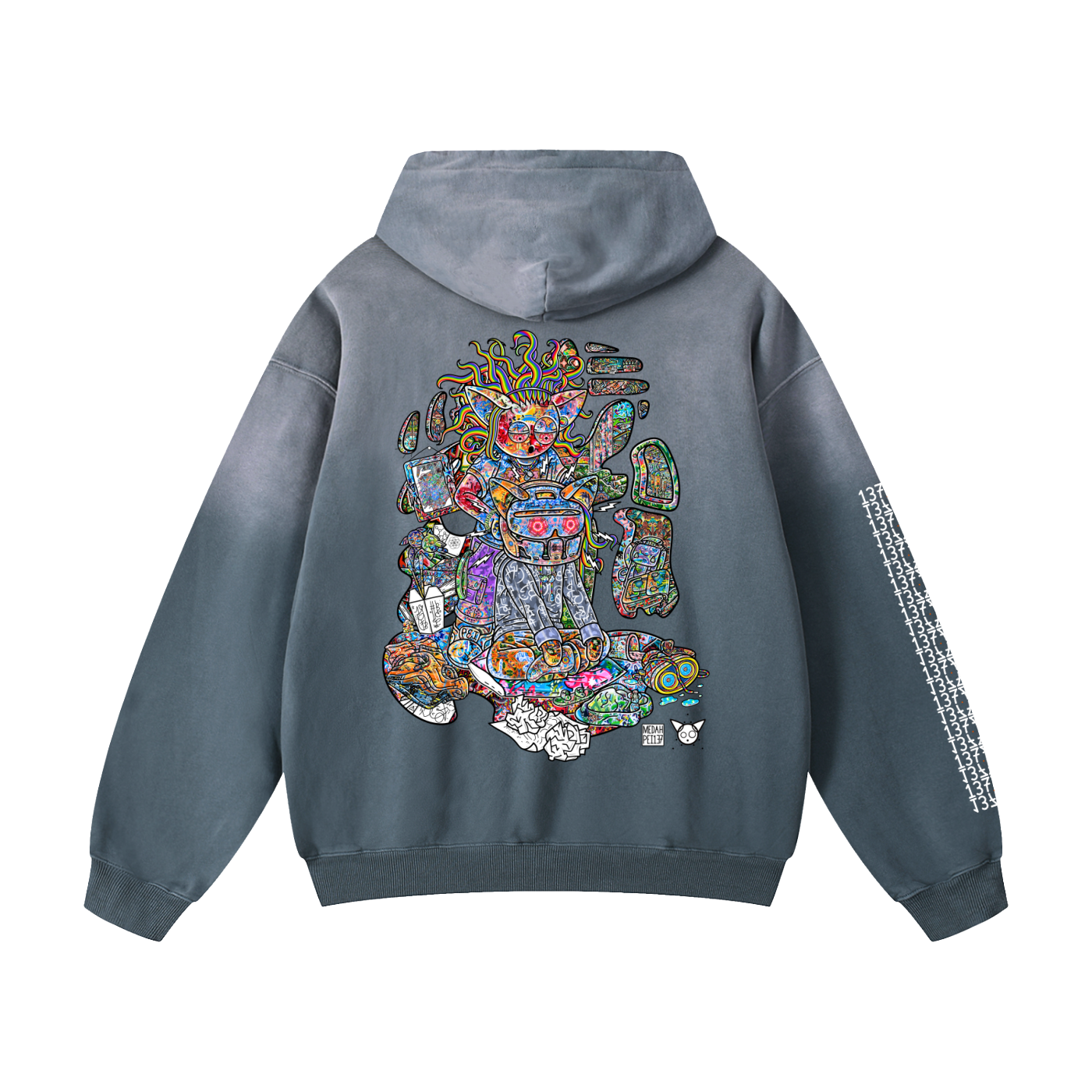 Where Your Helmet - Heavyweight Sunfade Oversized Hoodie