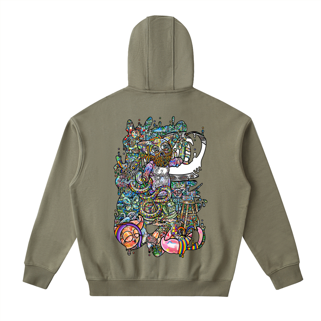 Beautifully Intrinsic Trip - Drop-Shoulder Zip Up Hoodie