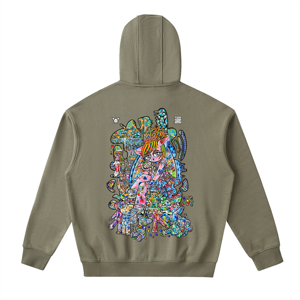 Sharing Is Caring - Drop-Shoulder Zip Up Hoodie