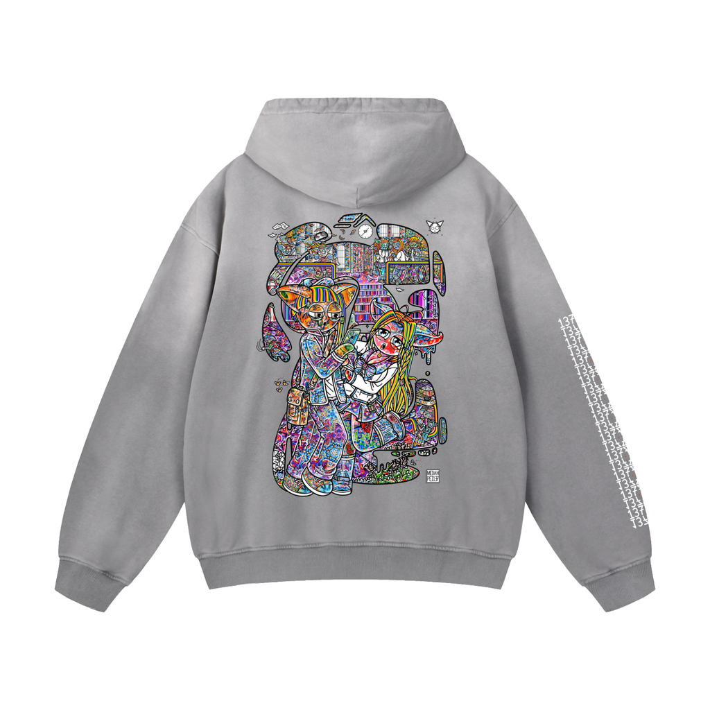 Slice Of Pei - Heavyweight Sunfade Oversized Hoodie