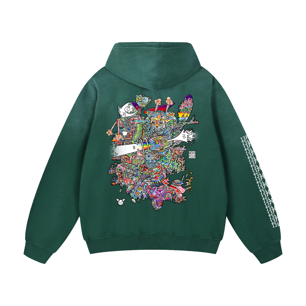 Non-Friendly Trolls - Heavyweight Sunfade Oversized Hoodie