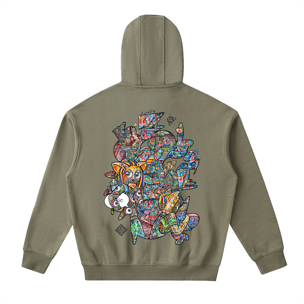 Compartmentaleyes - Drop-Shoulder Zip Up Hoodie