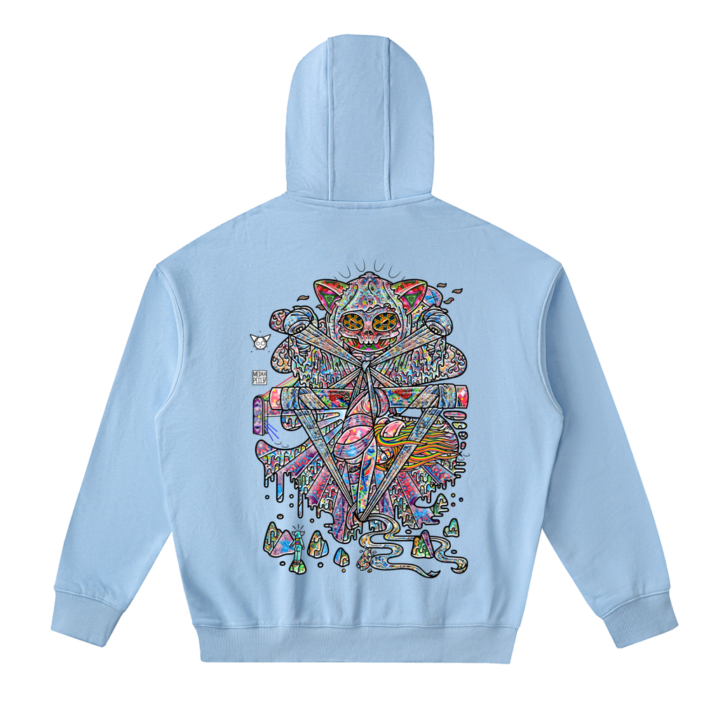 Balancing Negativity - Drop-Shoulder Zip Up Hoodie