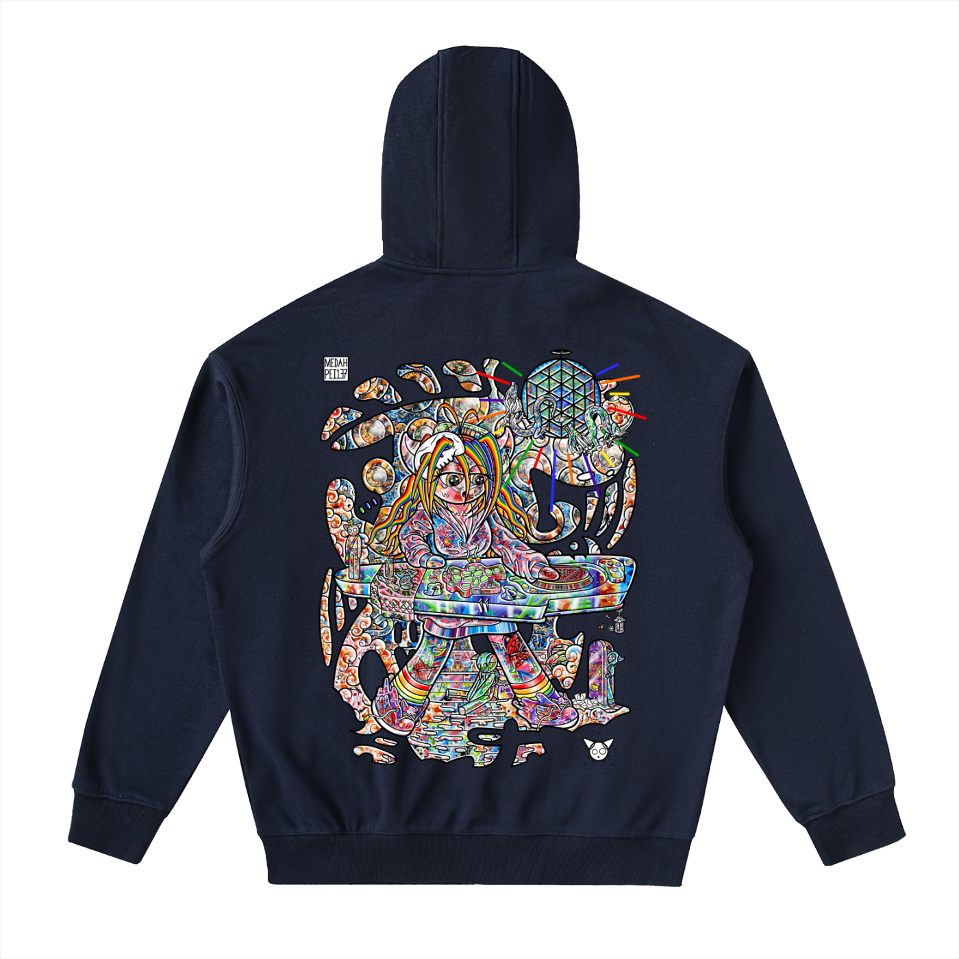 Pushing Buttons - Drop-Shoulder Zip Up Hoodie