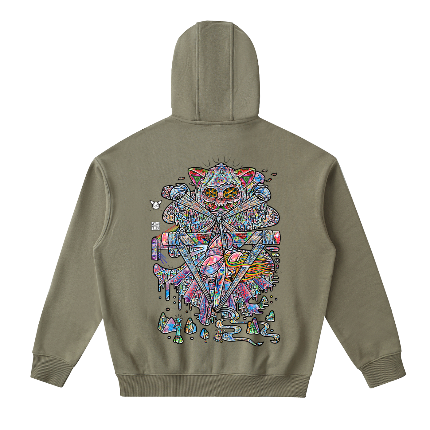 Balancing Negativity - Drop-Shoulder Zip Up Hoodie