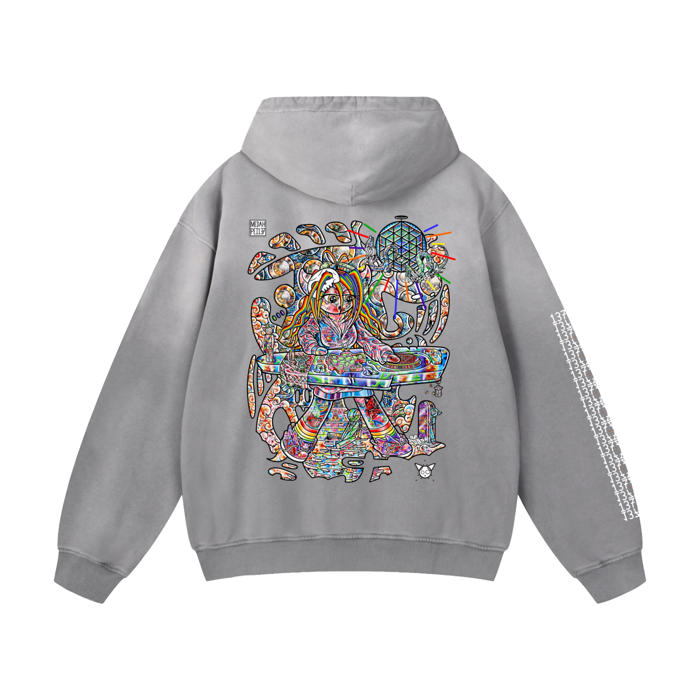 Pushing Buttons - Heavyweight Sunfade Oversized Hoodie