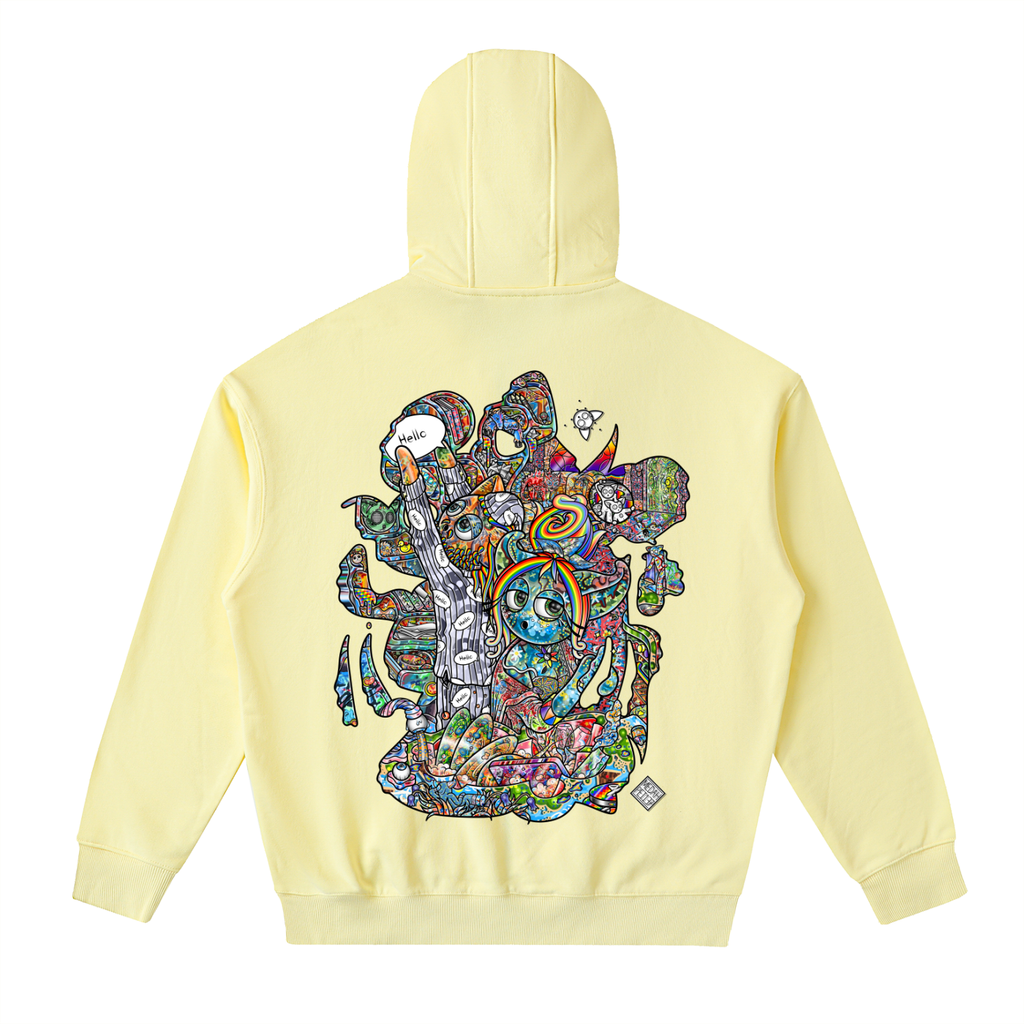 Tidying Up Sentimental Sensibilities - Drop-Shoulder Zip Up Hoodie