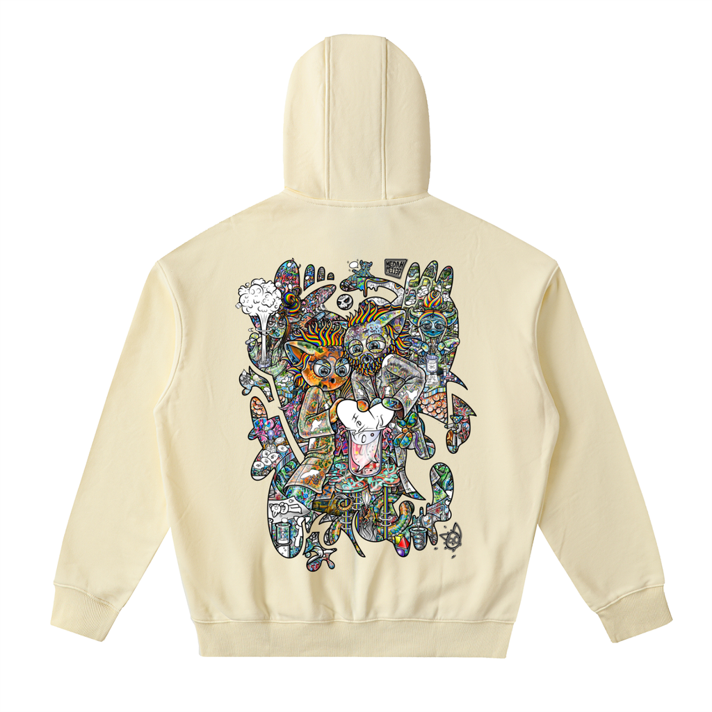 Combination Chatter- Drop-Shoulder Zip Up Hoodie