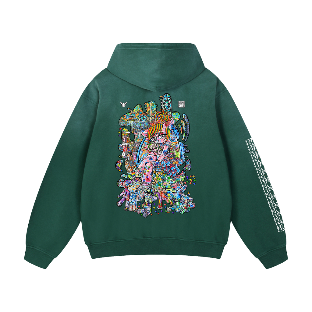 Sharing Is Caring - Heavyweight Sunfade Oversized Hoodie