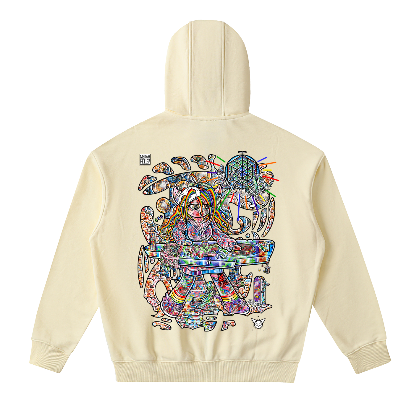 Pushing Buttons - Drop-Shoulder Zip Up Hoodie