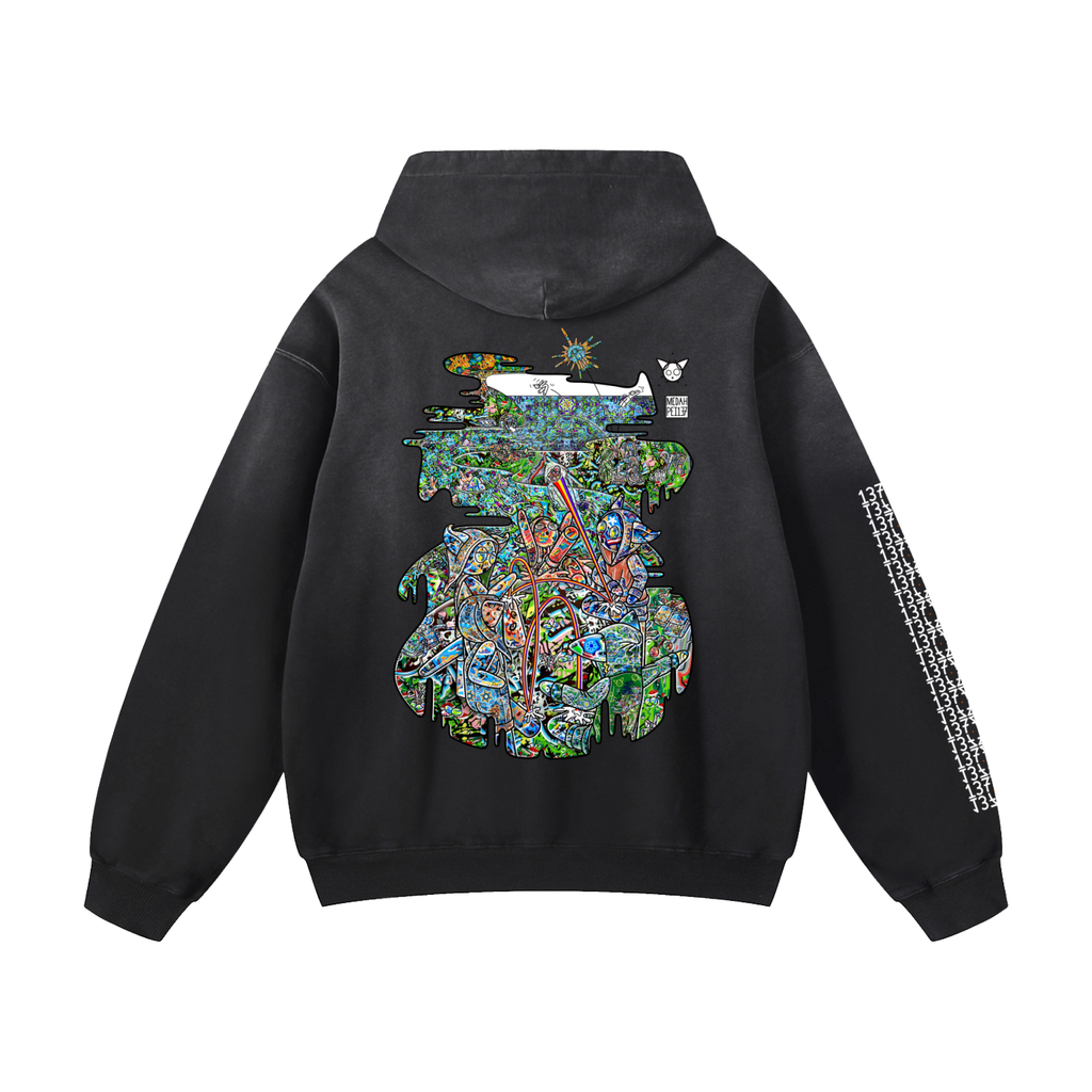 The Happy Circle - Heavyweight Sunfade Oversized Hoodie