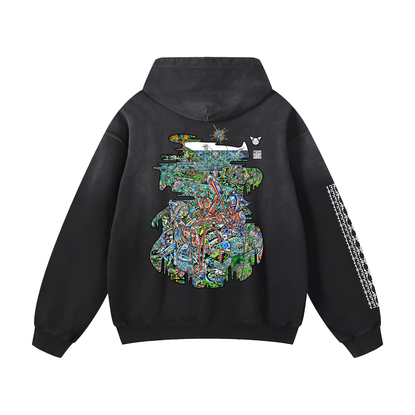 The Happy Circle - Heavyweight Sunfade Oversized Hoodie