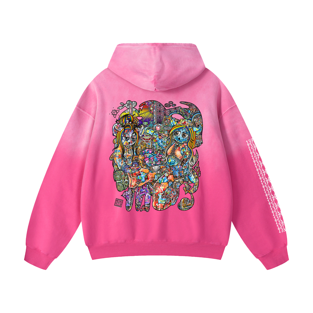 Feeling Ubiquitously Cyclical Karma - Heavyweight Sunfade Oversized Hoodie