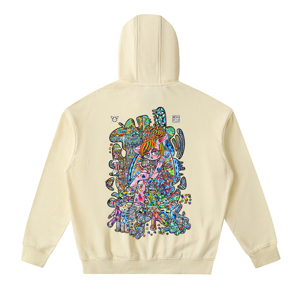 Sharing Is Caring - Drop-Shoulder Zip Up Hoodie