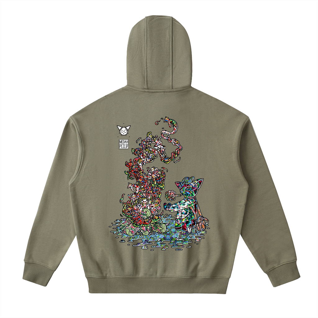Warming The Gods - Drop-Shoulder Zip Up Hoodie
