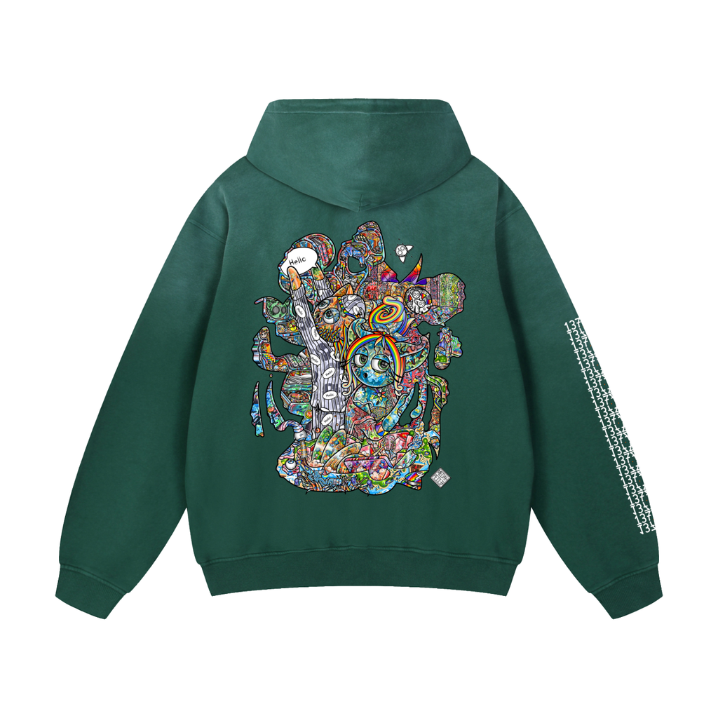 Tidying Up Sentimental Sensibilities - Heavyweight Sunfade Oversized Hoodie