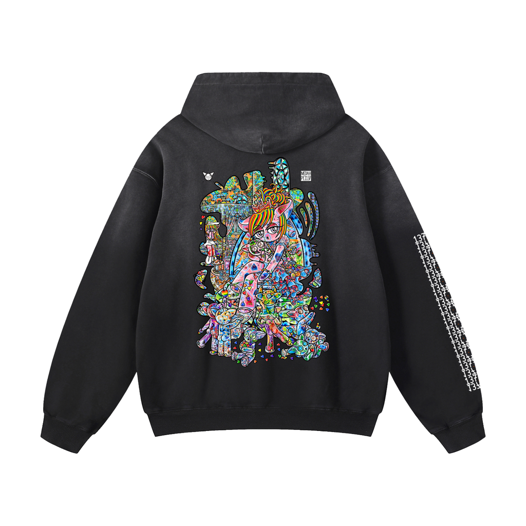 Sharing Is Caring - Heavyweight Sunfade Oversized Hoodie