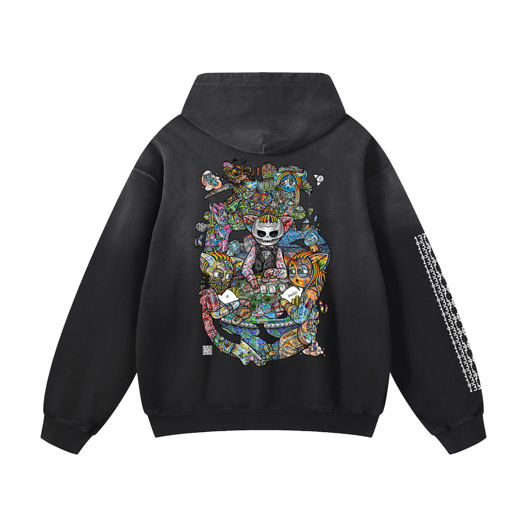 Two Truths and a Lie- Heavyweight Sunfade Oversized Hoodie