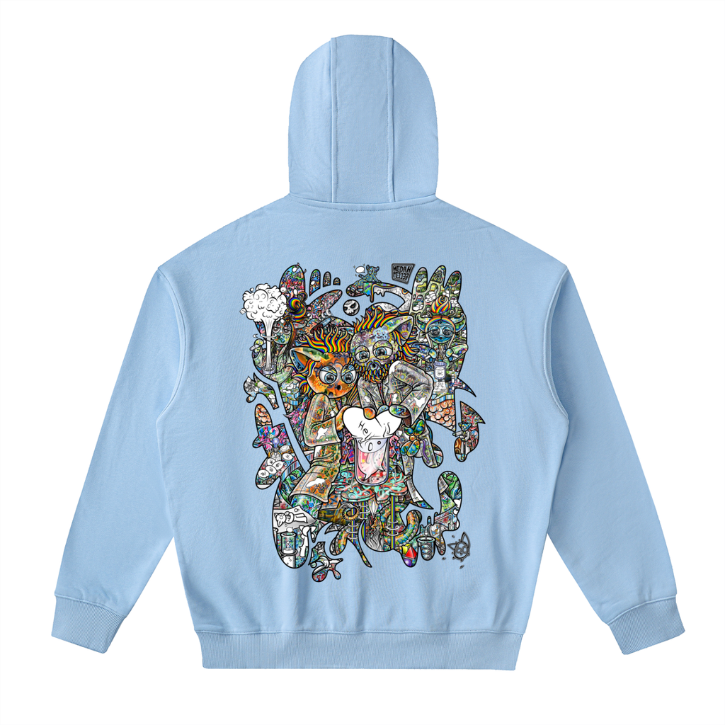 Combination Chatter- Drop-Shoulder Zip Up Hoodie