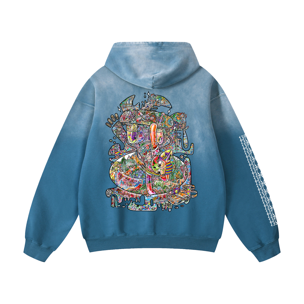 Attention Grabber - Heavyweight Sunfade Oversized Hoodie