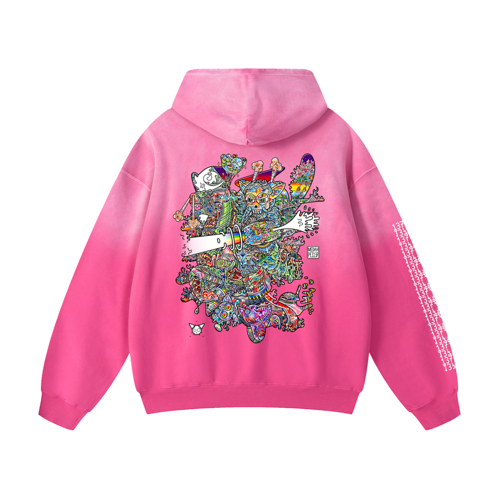 Non-Friendly Trolls - Heavyweight Sunfade Oversized Hoodie