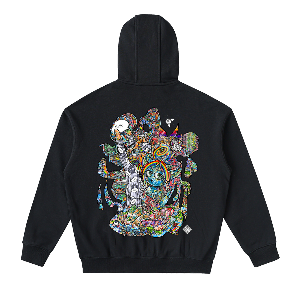 Tidying Up Sentimental Sensibilities - Drop-Shoulder Zip Up Hoodie