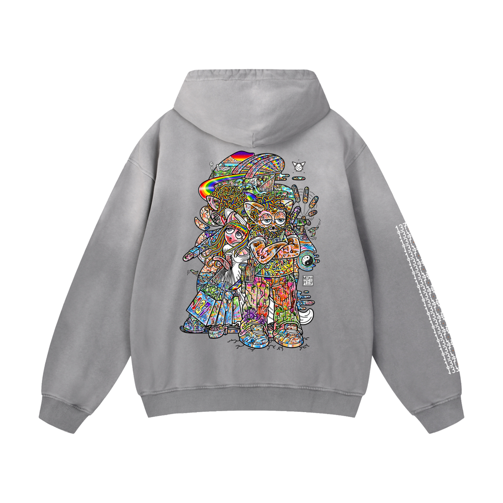 Never Finished Shopping - Heavyweight Sunfade Oversized Hoodie