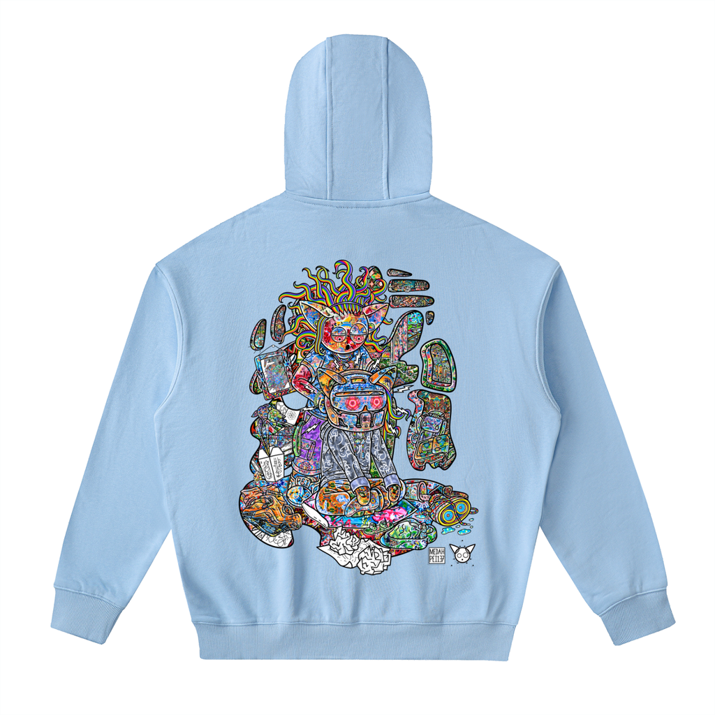 Where Your Helmet - Drop-Shoulder Zip Up Hoodie