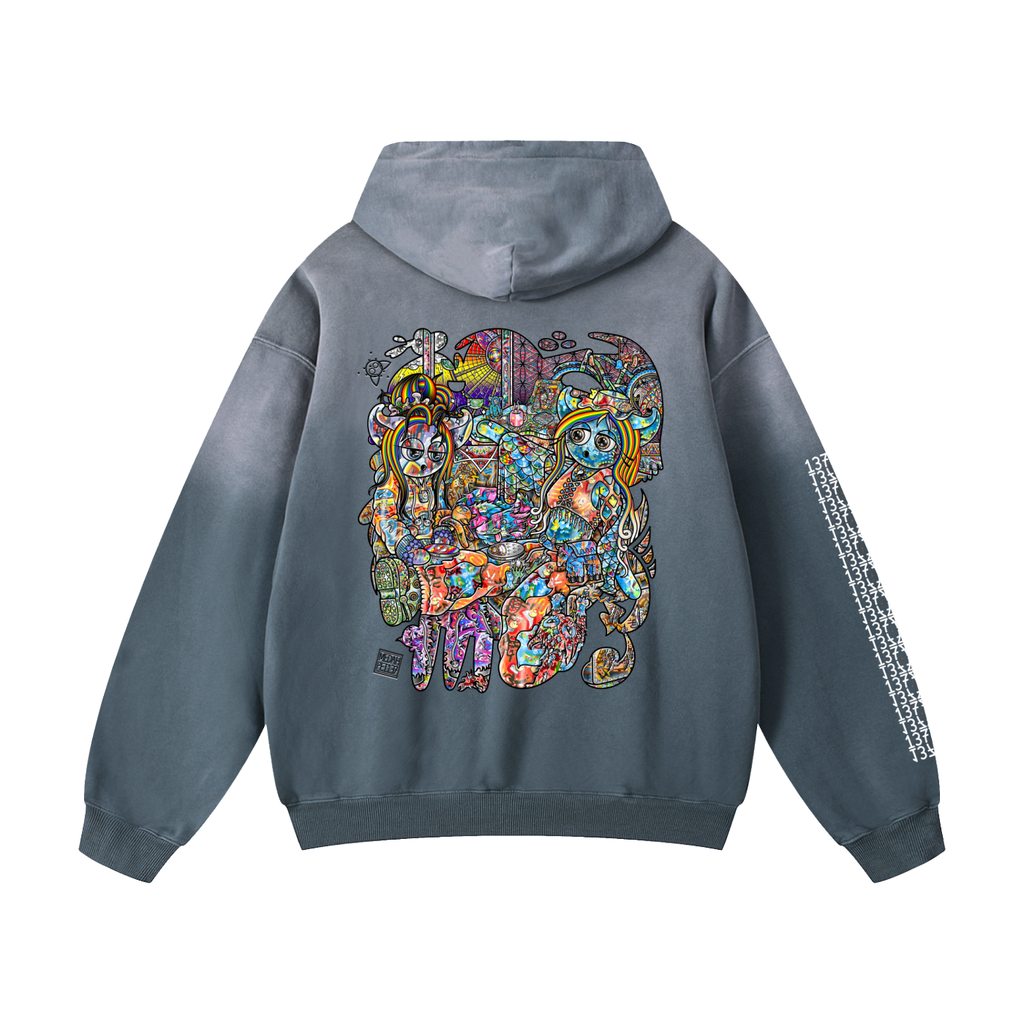 Feeling Ubiquitously Cyclical Karma - Heavyweight Sunfade Oversized Hoodie