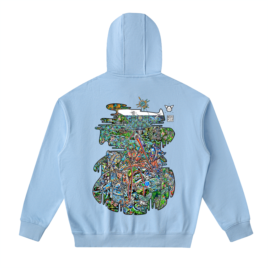 The Happy Circle - Drop-Shoulder Zip Up Hoodie