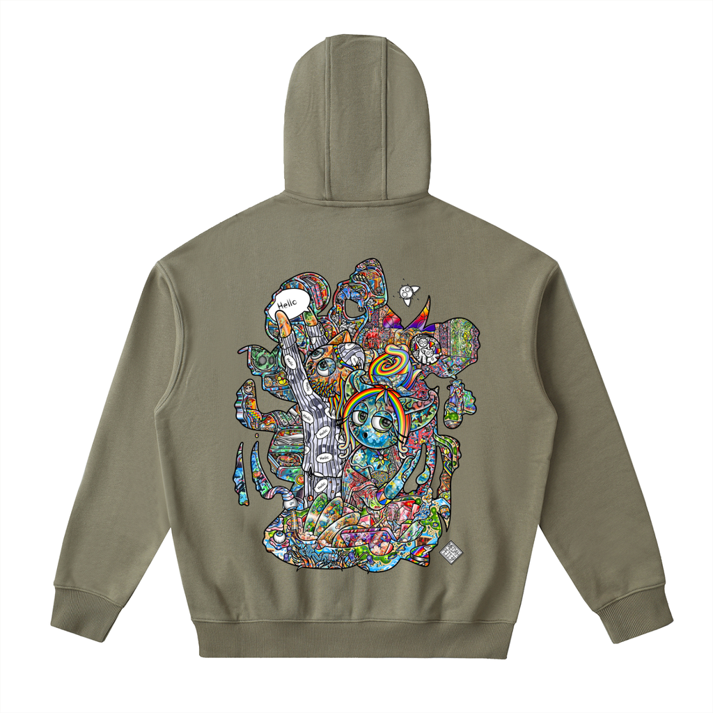 Tidying Up Sentimental Sensibilities - Drop-Shoulder Zip Up Hoodie